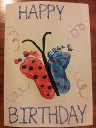 Child S Footprint Birthday Card Card Making Birthday Cards Handmade Birthday Cards