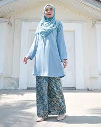 Shop baju kurung pahang collection online @ zalora malaysia & brunei. Baju Kurung Riau Pahang Songket Azneem Breeze Blue Muslimahclothing Com