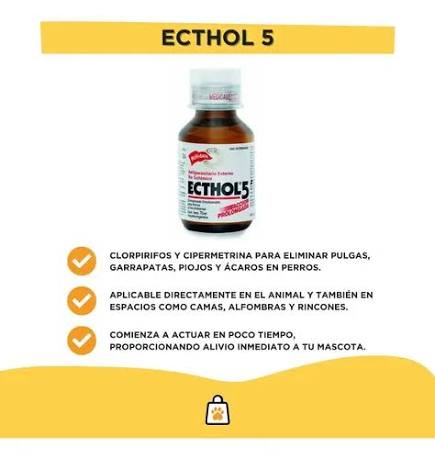 LIQUIDOS PULGAS - GARRAPATAS ECTHOL5 X70ML — foto 2