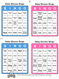 Drucken sie so viele wie sie benötigen! Printable Baby Shower Bingo 50 Cards Pink And Blue Printable Games