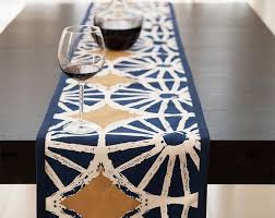 Embroidered Christmas Blue Table Runner Napkin Cross Stitch Etsy In 2020 Batik Table Runners Quilted Table Runner Crochet Table Runner