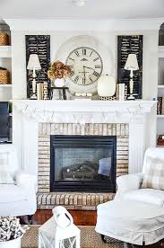 A graphic clock grabs all eyes. Perfect Farmhouse Fall Mantel Ideas The Weathered Fox