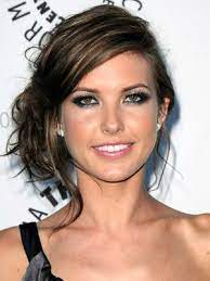Messy Side Bun Brown Hair And Hazel Eyes Side Bun Hairstyles Hair Highlights