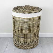 4.7 out of 5 stars. Grey Buff Round Rattan Laundry Basket The Basket Company
