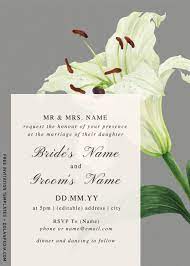 Free Watercolor Lily Wedding Invitation Templates For Word In 2020 Lily Wedding Invitations Wedding Invitation Templates Invitation Template