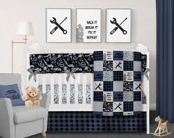 Mechanic Crib Bedding Set Mechanic Nursery Car Baby Bedding Etsy