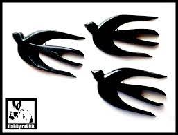 Wood Bird Set Bird Wall Art Black Birds Set 3 Wooden Flying Etsy Bird Wall Art Wood Bird Black Bird