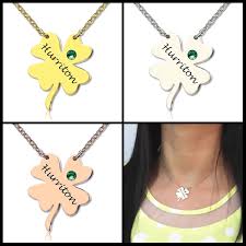 Collier Trefle A Quatre Feuilles Personnalise Bijou Porte Bonheur Collier Trefle Creer Ses Bijoux