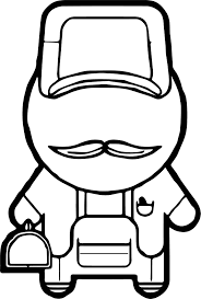 Cool Mechanic Character Coloring Page Coloring Pages Cartoon Coloring Pages Coloring Pages For Kids