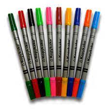This is like the ones that we used to write on hearts , but more coarse. Kopykake Coloring Pens Set Of 10 Colors Food Color Markers Bakedeco Com