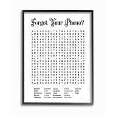 Free shipping on orders over $25 shipped by amazon. Stupell Industries Phone Crossword Puzzle Bathroom Word Design Framed Wall Art By Lettered And Lined Walmart Com Walmart Com