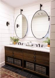 10 Ideas For Double Vanity Bathroom Mirrors That Are A Ok Hunker In 2020 Round Mirror Bathroom Double Vanity Bathroom Bathroom Vanity Designs