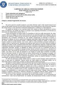 Ce au avut de rezolvat elevii de la profilul real. Subiecte Olimpiada Nationala De Limba Si Literatura Romana