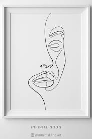 Black And White Face Drawing One Line Abstract One Line Face Printable Minimalist Wall Art One Etsy In 2020 Line Art Drawings Minimalist Wall Art Abstract Face Art