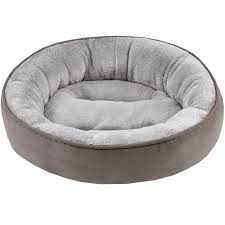 Grey suede divan bed set with foot end drawer. Dark Grey Faux Suede Donut Bed At Home