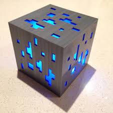 3146 diamond ore 3d models. Minecraft Diamond Ore Lamp 3d Print 4 Steps Instructables