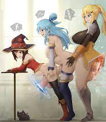 darkness (konosuba) :: aqua (konosuba) :: Megumin :: futa group :: futa cum  :: full-package futa :: futa on futa :: stomach deformation :: kono  subarashii sekai ni shukufuku wo! :: futa