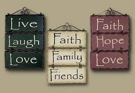 Wall art decor live laugh love sign for home, kitchen, or living room | rustic decorations for your bathroom or bedroom in black white. Primitive Home Decor Live Laugh Love Faith Family Signs Rustic Plaque Home Decor Ebay Primitive Decorating Country Family Signs Primitive Crafts
