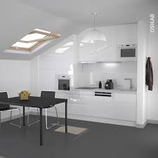 Cuisine Blanche Sans Poignee Ipoma Blanc Brillant Oskab Evier Blanc Cuisine Blanche Deco Interieure