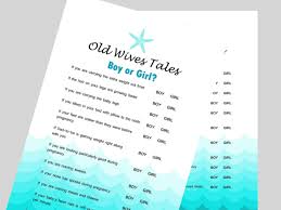 If it's the right nostril, it's a woman. Nautical Beach The Old Wives Tale Gender Reveal Magical Printable