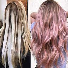 Rose Blush Balayage Behindthechair Com Hair Styles Hair Color Pink Blonde Hair Color