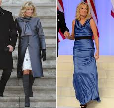 There's a standout color at the inaugural events this week: Jill Biden Inauguration Dress 2013 Her Bow Coat Blue Gown At Inaugural Ball Hollywood Life