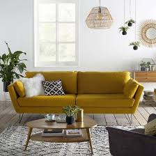 Sofa De Terciopelo De 3 4 O 5 Plazas Amarillo Mostaza Topim La Redoute Interieurs El Decor Home Coffee Tables Coffee Table Vintage