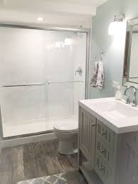 Our New Basement Bathroom Vanity By Martha Stewart Paint Is Benjamin Moore Quiet Moments Full Bathroom Remodel Small Full Bathroom Basement Bathroom Design
