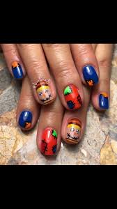 Shellac Scarecrow Fall Nail Design Fall Nail Designs Hair Nails Make Up Nail Designs