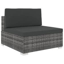 See more ideas about rattan sofa, rattan, outdoor furniture sets. Vidaxl Modular Sofa Mittelteil 1 Stk Auflagen Poly Rattan Grau Vidaxl De