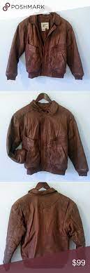 Vintage Leather Bomber Jacket By London Fog Leather Bomber Jacket Brown Leather Bomber Jacket Clothes Design