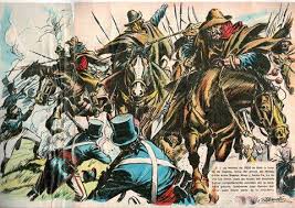 Ilustraciones de la batalla de Cepeda aparecidas en revistas infantiles de  los años 70