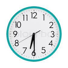 Quarter → 15 minutes half → 30 minutes. Half Past Six On The Round Dial Stock Image Colourbox