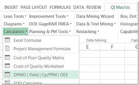 Six Sigma Calculator Dpmo Calculator In Excel