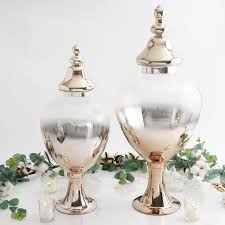Pack Of 2 Champagne Ombre Glass Apothecary Jar With Glass Lid Candy Jar 28 21 Glass Candy Jars Glass Apothecary Jars Apothecary Jars
