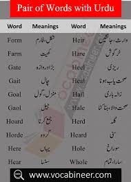 About 86% of english native speakers know the meaning and use the word. Daily Used English Words List With Urdu Meanings Set 3