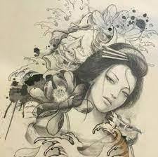 艺伎纹身含义寓意 35幅艺伎纹身手稿 效果图 成都纹彩刺青 geisha tattoo design geisha tattoo japanese geisha tattoo