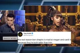 Ben shapiro joined the virtual conversation regarding cardi b and megan thee stallion 's wap collaboration the rappers released last friday (aug. Ben Shapiro Tried To Ridicule Cardi B S Wap Lyrics Only Ridicules Self