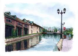 小樽運河の写真 イラスト素材 gf2200656762 ペイレスイメージズ 水彩画 風景 写真イラスト 風景
