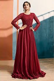 Jennifer Winget Satin Silk Gown In Maroon Colour Gown Party Wear Long Party Gowns Maroon Gowns