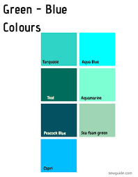 It can be created by mixing blue with green into a white base, or deepened as needed with black or gray. Color Names In Fashion Design An Easy Reference Guide For 100 Colours Sew Guide