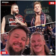 Kevin Owens & Chris Jericho reunited 🥺 I can't stop smiling seeing them  together again. Their friendship arc remains one of my favorite WWE  storylines ever — the chemistry, the humor, everything
