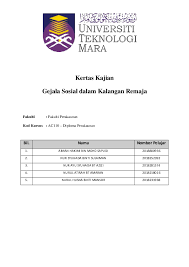 Remaja pada hari ini merupakan aset utama dan sangat penting dalam pembangunan negara pada masa akan datang. Gejala Sosial Research Papers Academia Edu