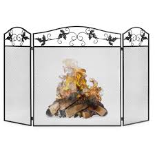 Turn that old sash into your fireplace's best wear by sprucing up the chipping paint and adding some mirrored spray paint in the glass to help hide the dark fireplace hole. Best Choice Products 50x29in 3 Panel Handcrafted Wrought Iron Fireplace Screen W Decorative Leaf Scroll Design Walmart Com Walmart Com