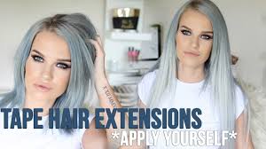 Remove the tape in extension peel up one side of the hair weft to see if it lifts easily. How To Remove Tape Hair Extensions Kirstie Roche Youtube