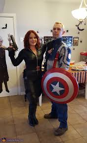 The bucky barnes costume involves a leather then this captain america cosplay costume is the one for you! Black Widow And Captain America Couple Costume