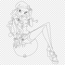 Musa tecna arte lineal dibujo para colorear dibujo, layla, ángulo, blanco  png