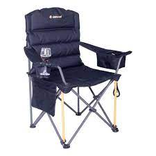 Oztrail Getaway Deluxe Chair Black Camping Furniture Tent Accessories Folding Camping Chairs