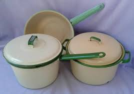Judge Ware Green Cream Enamelware Enamel Pots And Pans With Enamelware Old Stove Vintage Kitchen