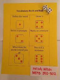 Vocabulary Rock Roll In Pairs Or Small Group The Students Can Play A Vocabulary Game With Any Word List Vocabulary Instruction Vocabulary Games Vocabulary